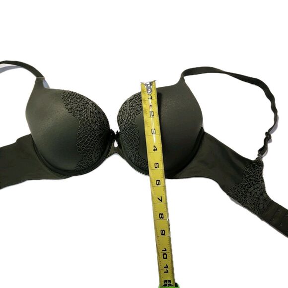 Victoria’s Secret Body by Victoria Perfect Shape Bra 32DD Green Lace Push Up - Picture 6 of 13